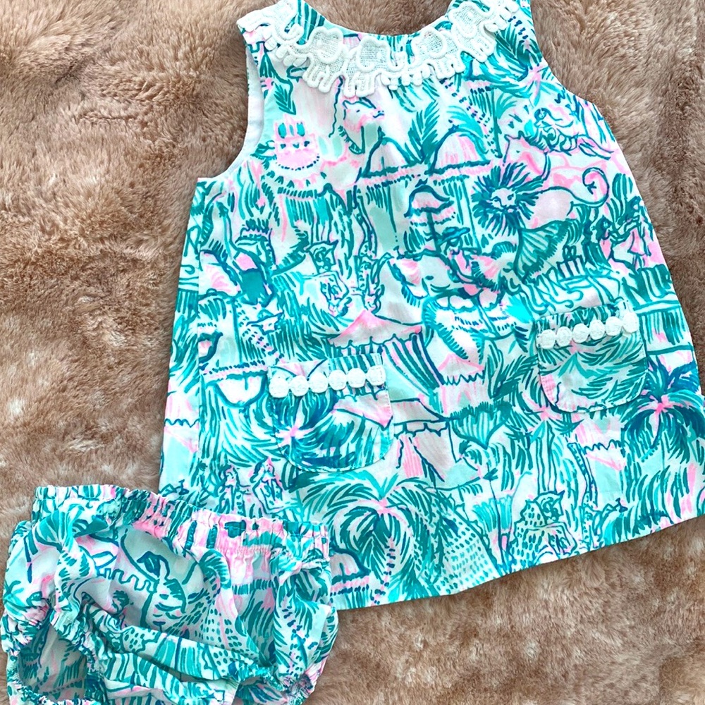 Mint condition - Lilly Pulitzer shift dress set. 12-18 mo
